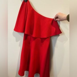 Off the shoulder red dress
